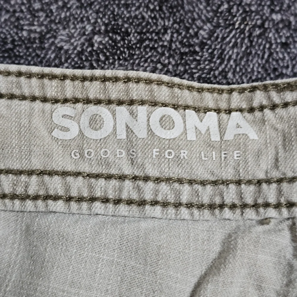 Sonoma Cargo Capri Cropped Pants Light Gray Cotton Lightweight Womens Size 16 - Picture 12 of 13